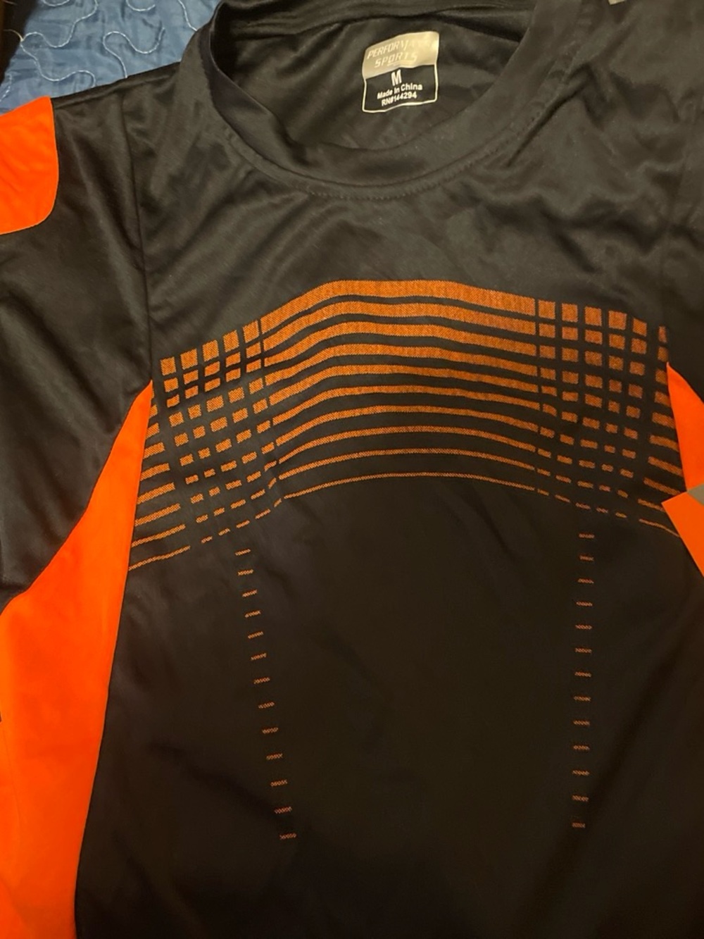 Performance Black & Orange Men's Athletic Shirt